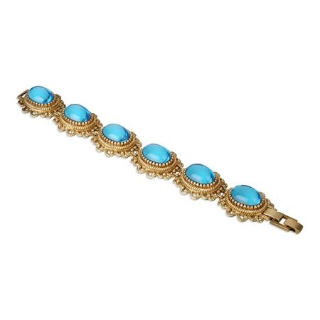 Antique Gold Plated Bracelet with Blue Stones - Newbridge Silverware
