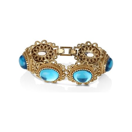 Antique Gold Plated Bracelet with Blue Stones - Newbridge Silverware