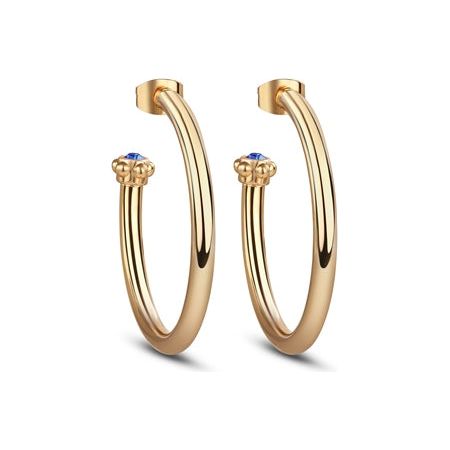 Hoop Earrings with Blue Stones - Newbridge Silverware