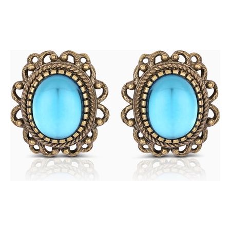 Gold Plated Earrings with Blue Stones - Newbridge Silverware