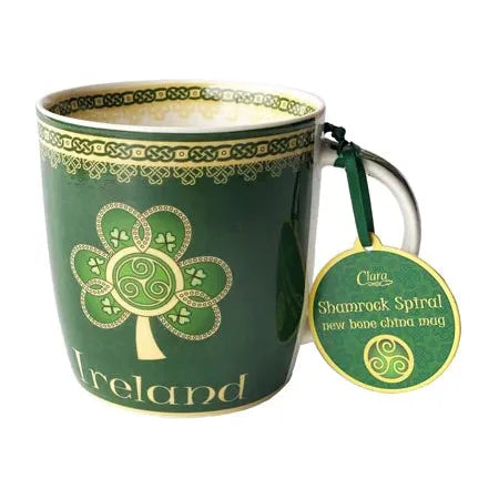 Shamrock Spiral Irish Green Mug - Royal Tara