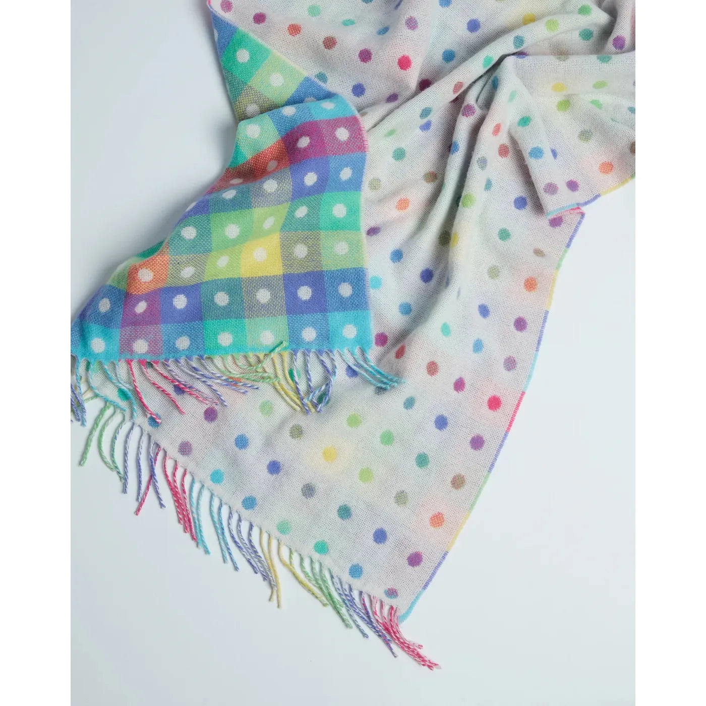 Rainbow Spot Lambswool Baby Blanket - Foxford