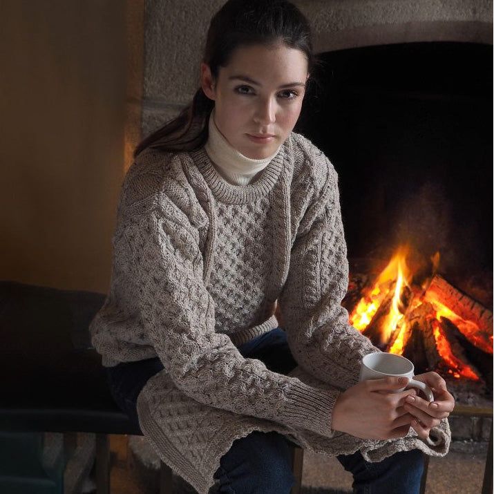 Aran crew neck clearance sweater