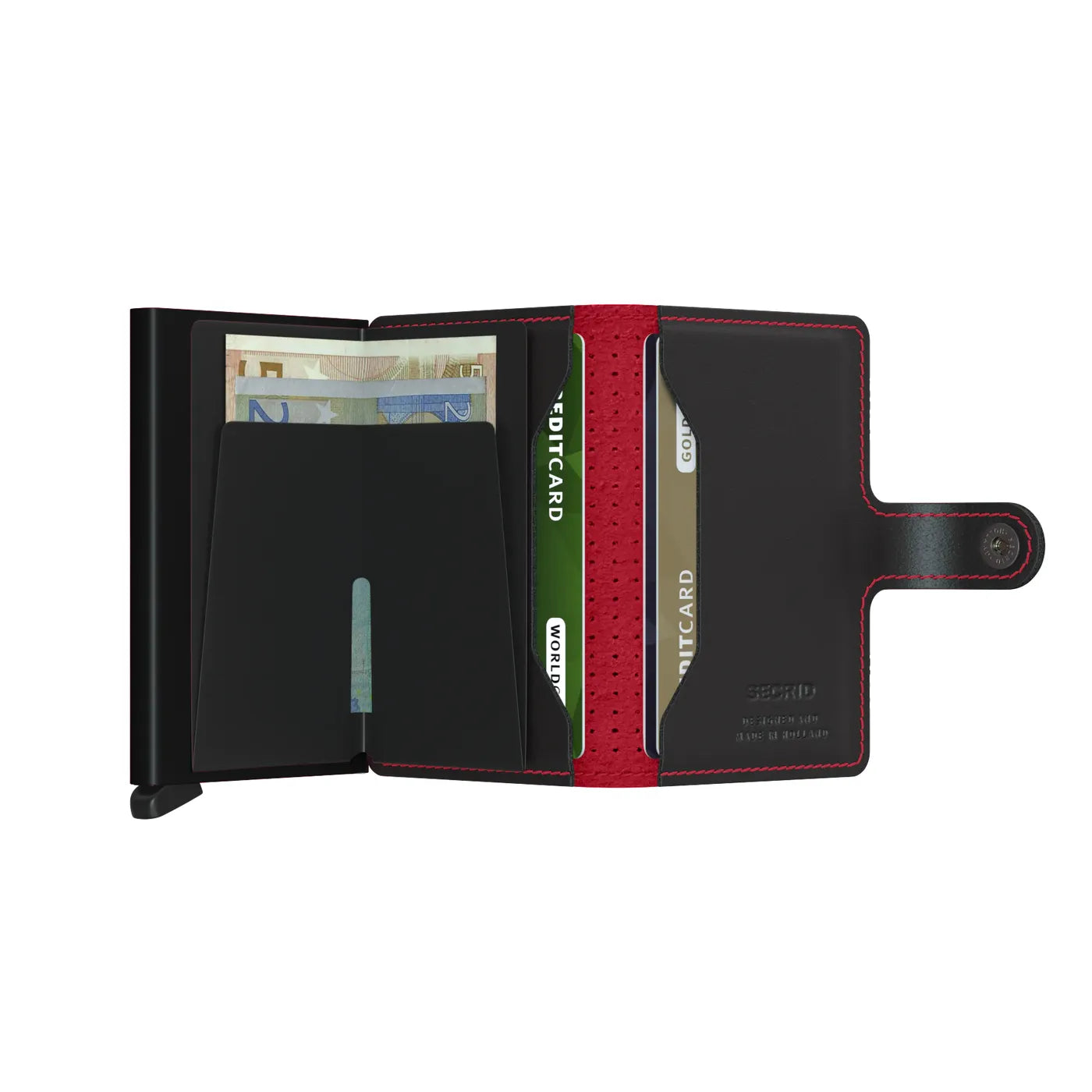 Red/ Black Perferated Card Holder - Secrid