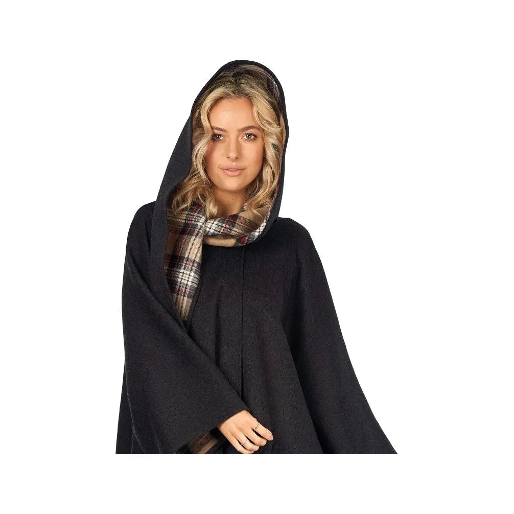 Knee Length Cape in Double-Face Cloth with Convertible Hood - Jimmy Hourihan