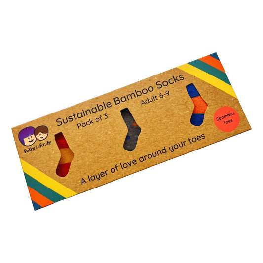 Gift Box Set of 3 Bamboo Socks (adult sizes) - Polly and Andy