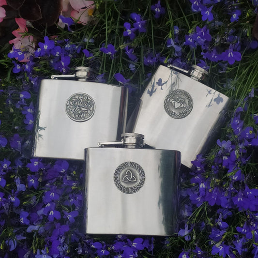 Stainless Steel Flask with Pewter Design Collection - Mullingar Pewter