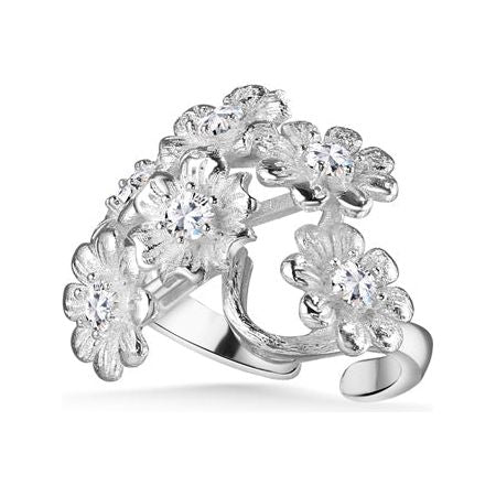 Silver Plated Floral Cluster Ring - Newbridge Silverware