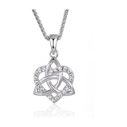 Trinity with Heart CZ Pendant - Boru Jewelry