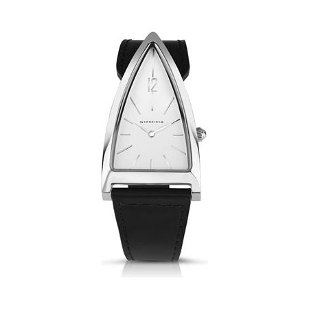 Triangular Watch with Black Leather Strap - Newbridge Silverware